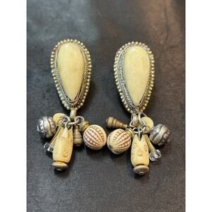 Vintage Handmade Dangle Earrings 33g 2.75”